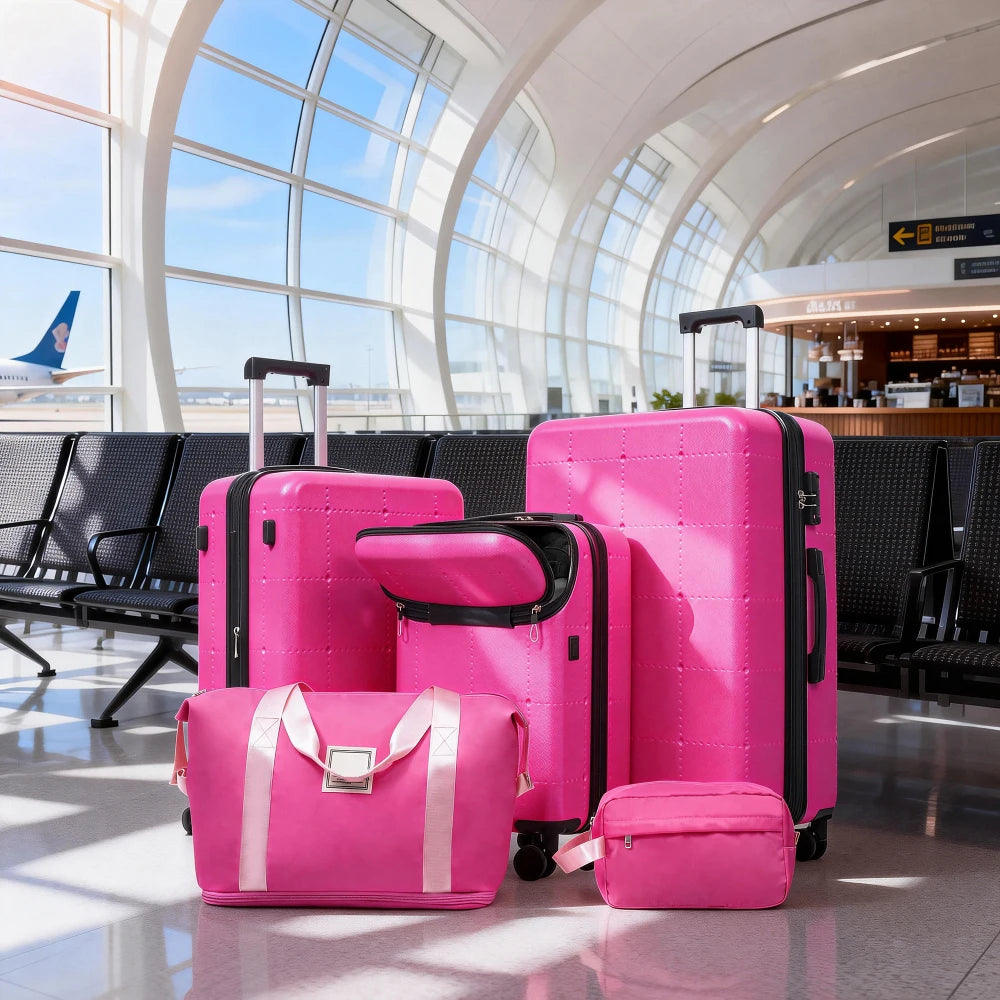 Checked Suitcase with USB Port Spinner Wheels - TSA Lock, Airline-Approved - Lightweight  Polypropylene Expandable Hardshell