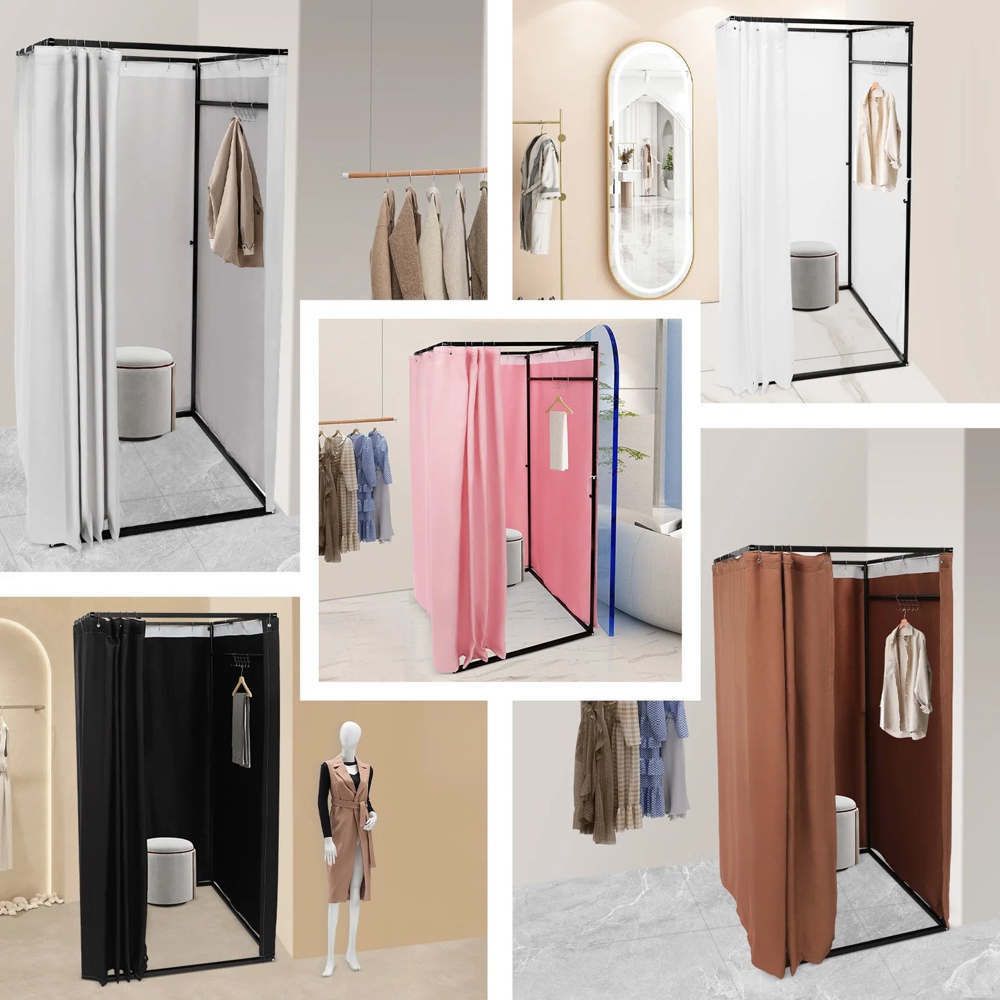 Portable Changing Room for Clothing Store & Outdoor Camping Instant Privacy Tent Shelter for 3-4 People with 35kg Load Capacity