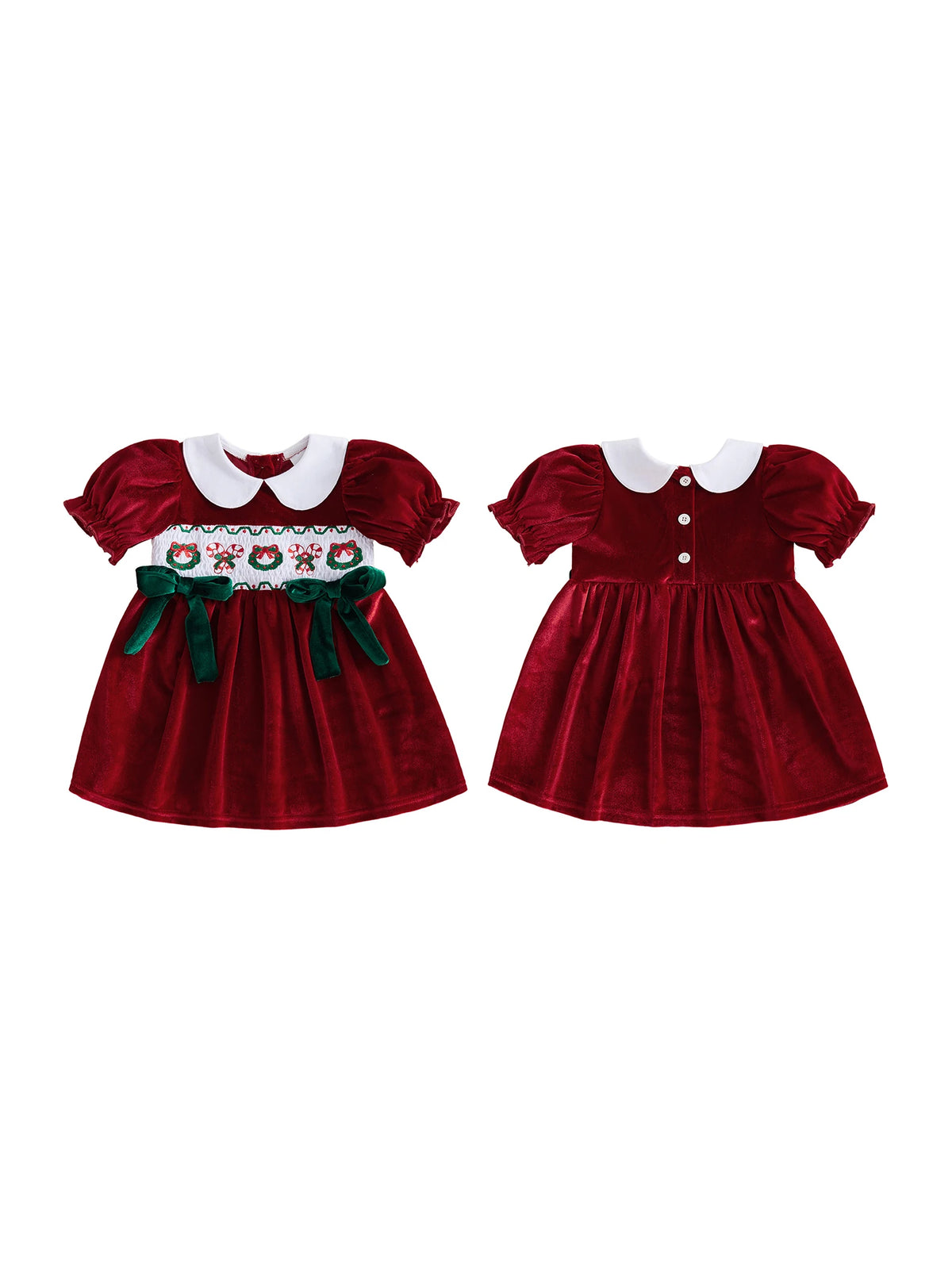 Velvet Christmas Dress Short Girl Christmas Dress Toddler Girl Christmas-Dress Sleeve Toddler Baby Girl
