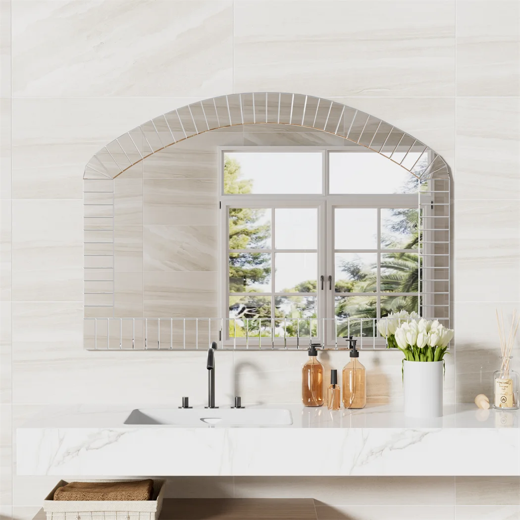 LUVODI Large Wall Mirror Beveled Glass Edge Grecian Venetian Style Home Decorative Full-Length Mirror