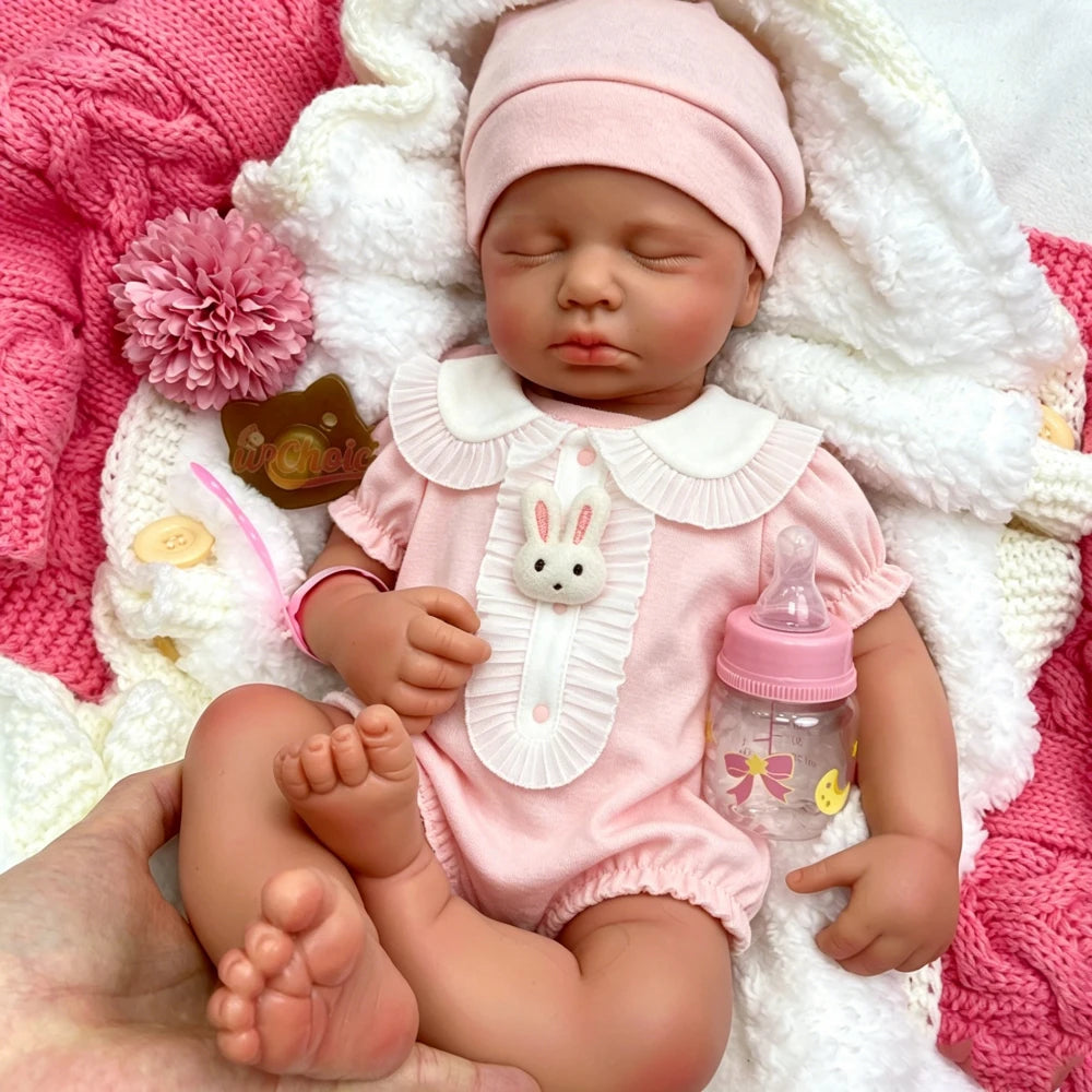 20inch Can Open Mouth Loulou Silicone Reborn Doll Realistic Full Body Fine Details Premium Model for Educational Training and Display
