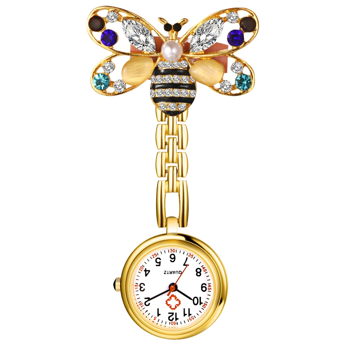 High Definition Easy-to-Read Digital Nurse Watch Honeybee Decorative Medical Auxiliary Watch Work for Men and Women