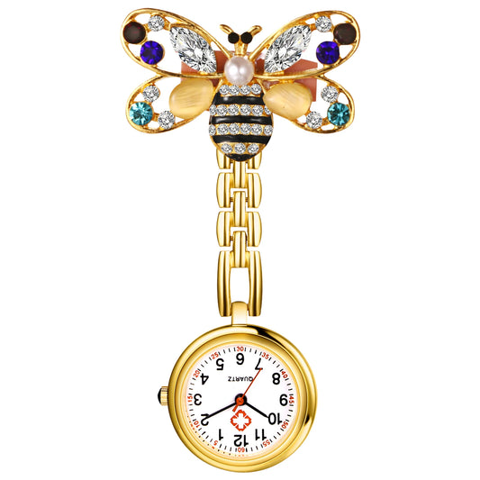 High Definition Easy-to-Read Digital Nurse Watch Honeybee Decorative Medical Auxiliary Watch Work for Men and Women