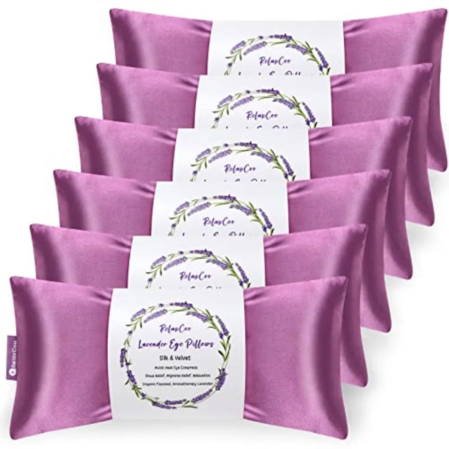 Lavender Eye Pillow for Relaxation Yoga Sleeping Weighted Eye Mask Heated for Headache Sinus Dry Eye Relief Moist Heat Eyes Com