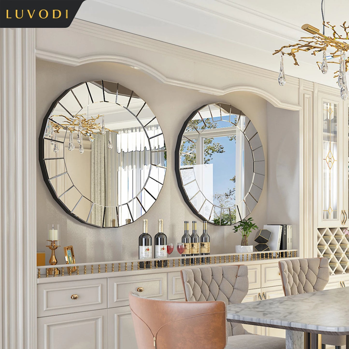 LUVODI Decorative Wall Mirror for Hallway and Living Room Decor