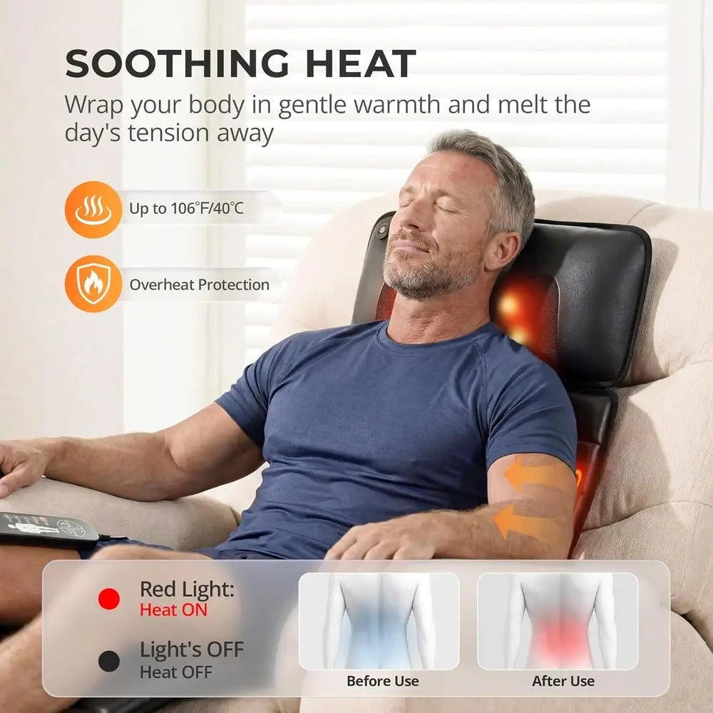 Full Body Shiatsu Massage Mat With Heat Ten Motors