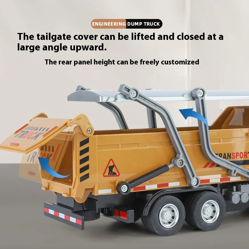 Diecast Dump Truck Model With Lights And Sounds Toy