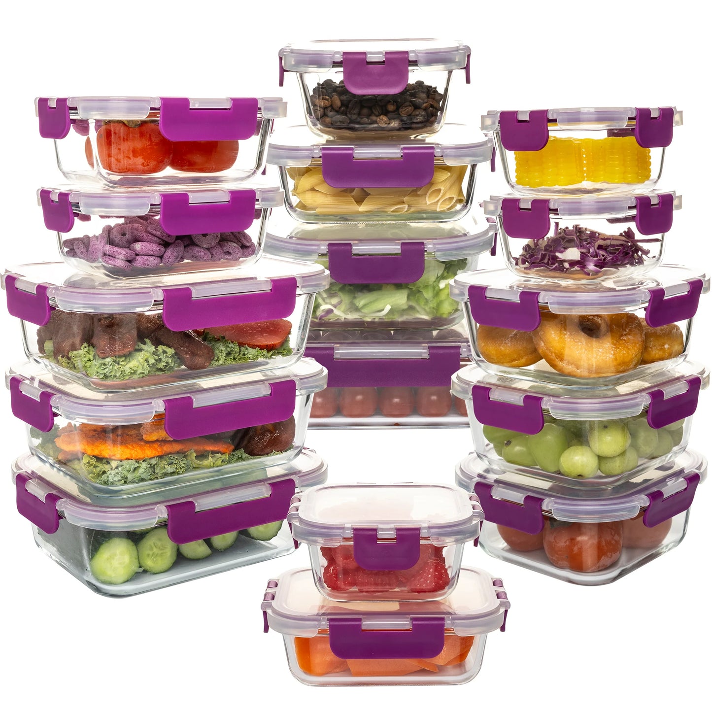 Glass Food Storage Containers Set Leakproof Airtight BPA Free