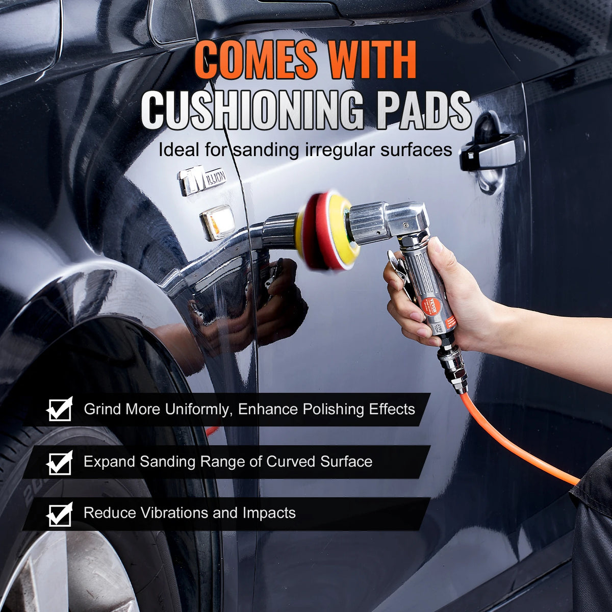 SucceBuy Pneumatic Orbital Air Sander for Automotive Polishing and Grinding