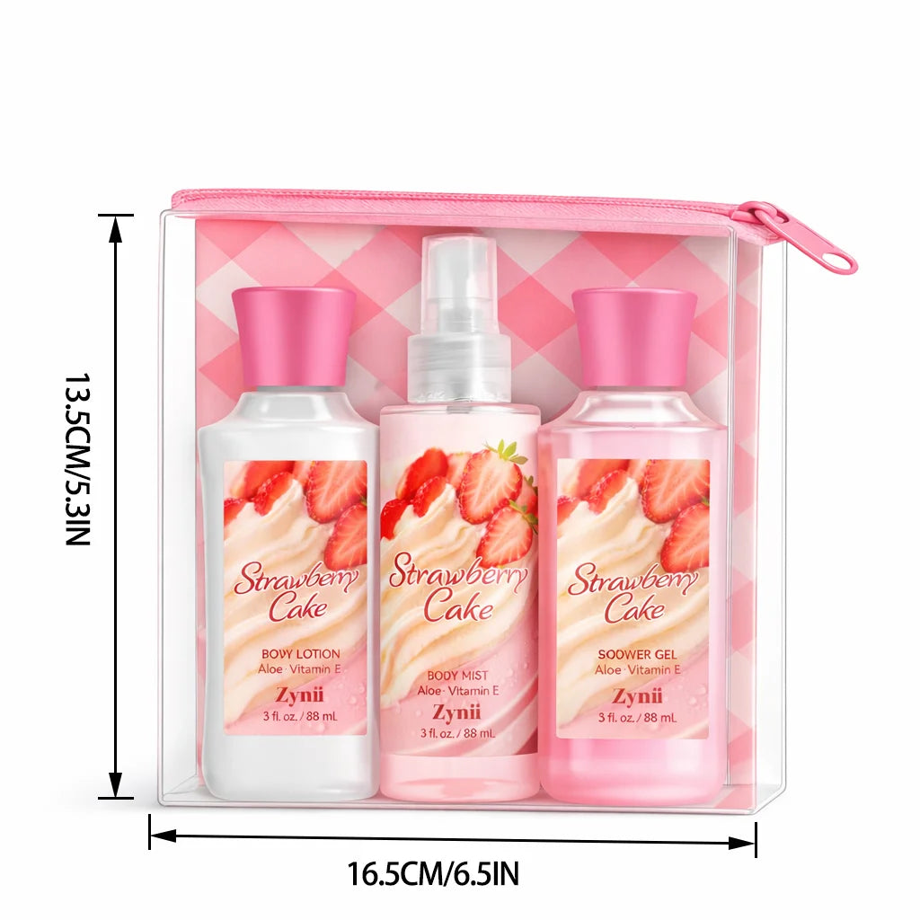 Mother’s Day Gift Set – Travel Bath & Body Kit (88ml Shower Gel, 88ml Body Lotion, 88ml Body Mist) Luxurious Foam, Fresh Deodori