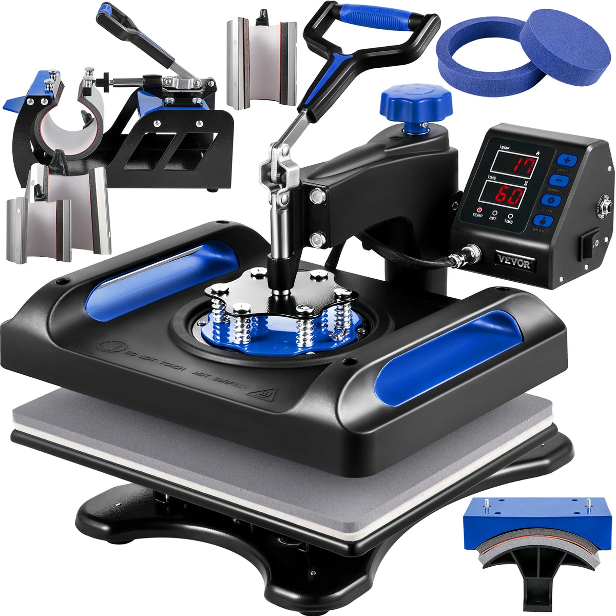 SucceBuy 8-in-1 Rotating Heat Press for Shirts Mugs Caps Plates