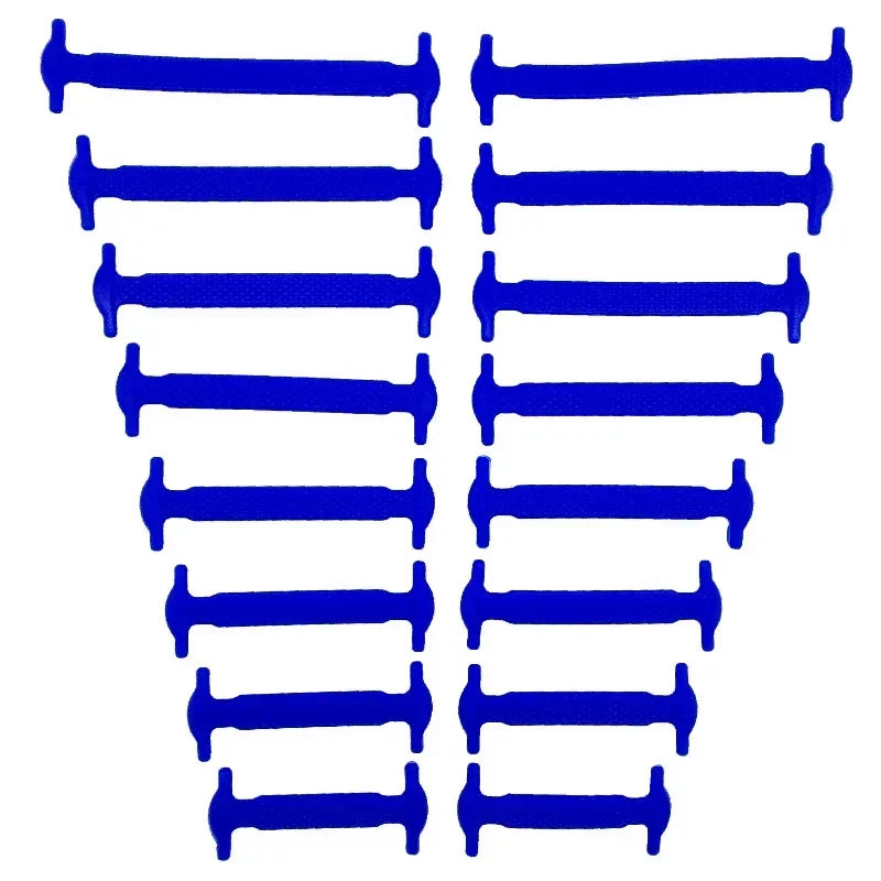 New 16Pcs Elastic Shoe Laces All Sneakers Silicone Stretch Shoelaces Unisex Fashion No Tie Shoelace Rubber Band Shoelaces