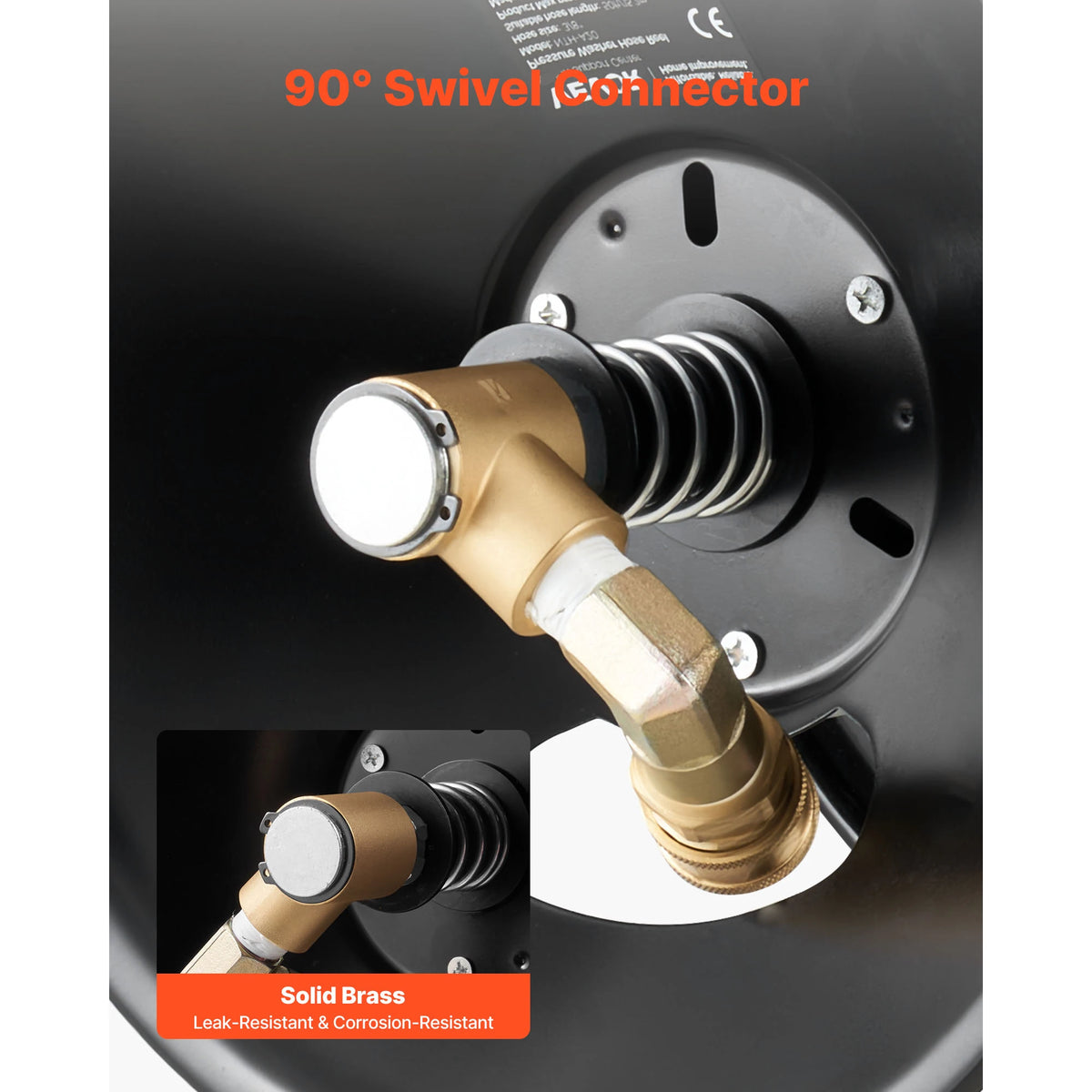 SucceBuy Steel Pressure Washer Hose Reel With Manual Hand Crank
