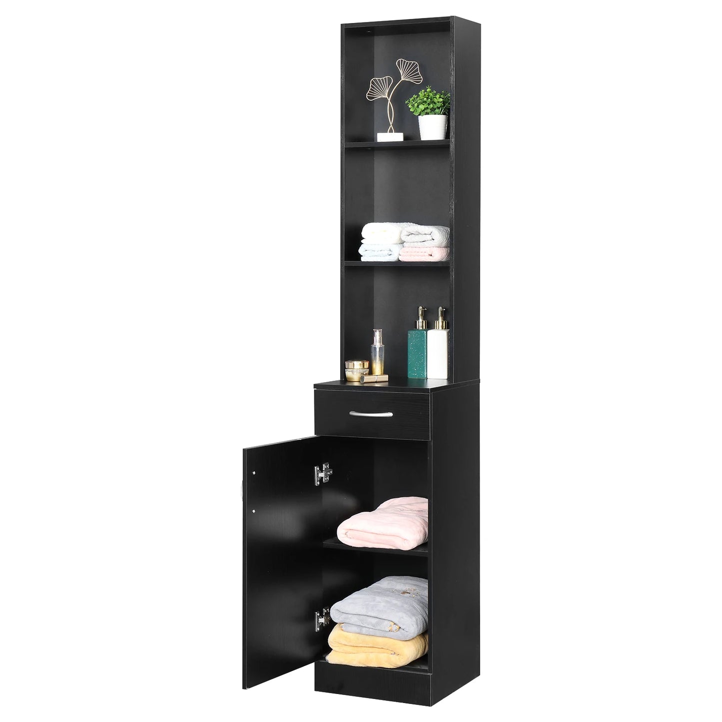 MDF Triamine One Door One Drawer Three Compartments Wall Cabinet