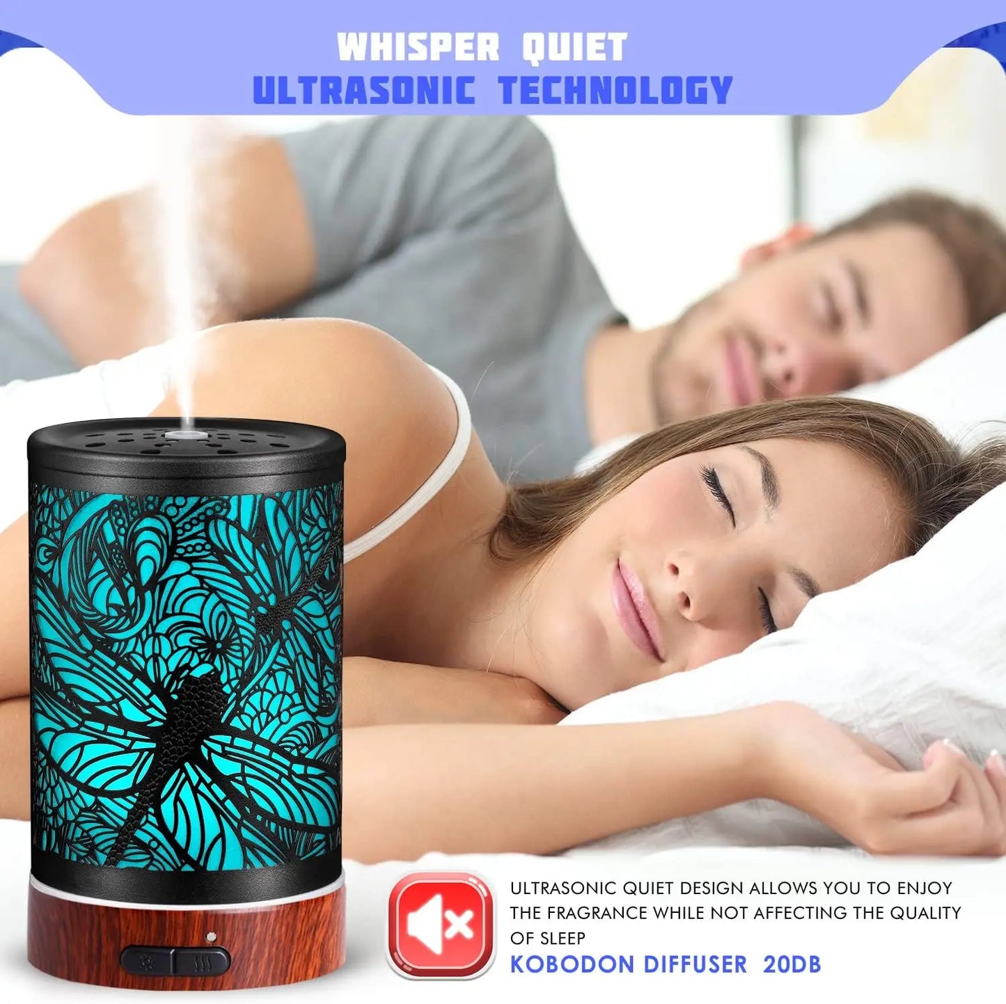 Essential Oil Diffuser Cool Mist Humidifier with 7 Colors Lights, Waterless Auto Shut Off, Whisper Quiet Ultrasonic Aromatherapy
