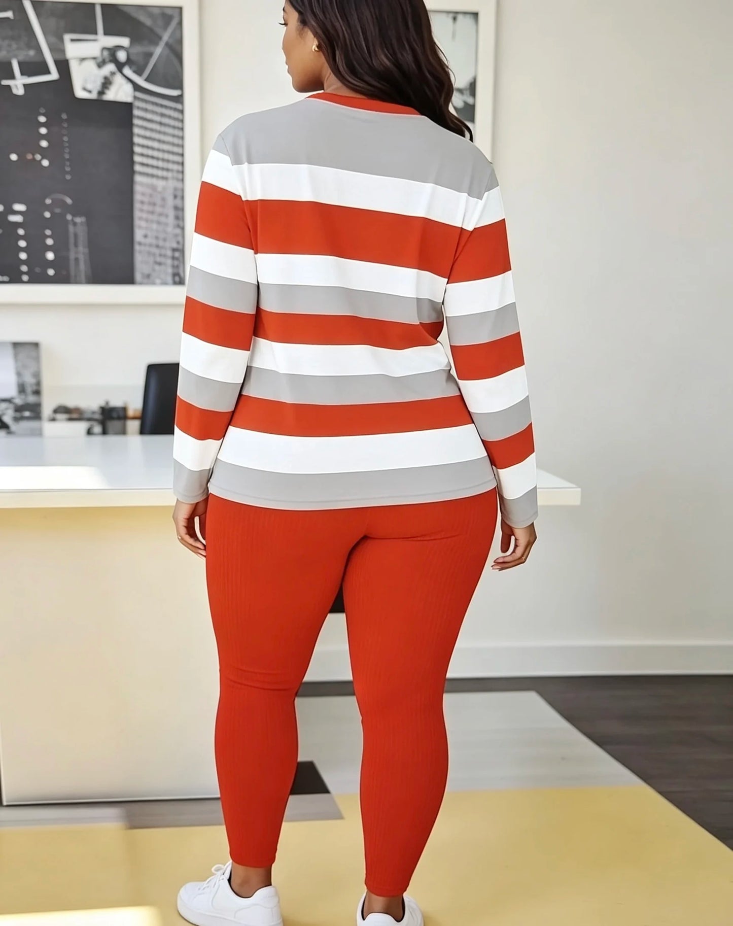 Women's Relaxed Fit Two Piece Knit Loungewear Set
