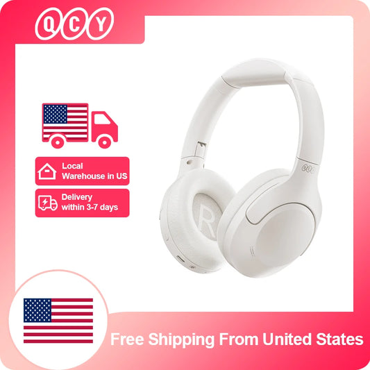 QCY H3 Lite ANC Wireless Headphones Active Noise Cancelling Over Ear Headset Bluetooth 5.3 Earphones 40mm Driver HiFi Sound 60H