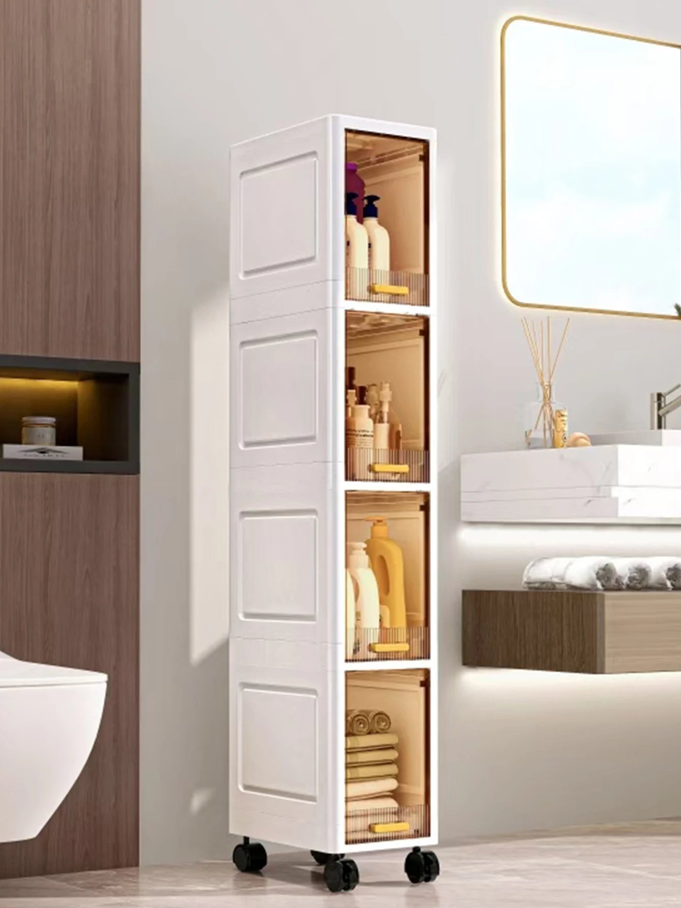 Gap Storage Cabinet Ultra Thin Organizer For Kitchen And Bathroom