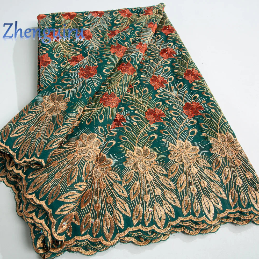 African Lace Fabric Swiss Voile Cotton Embroidered Nigerian Lace 5 Yards