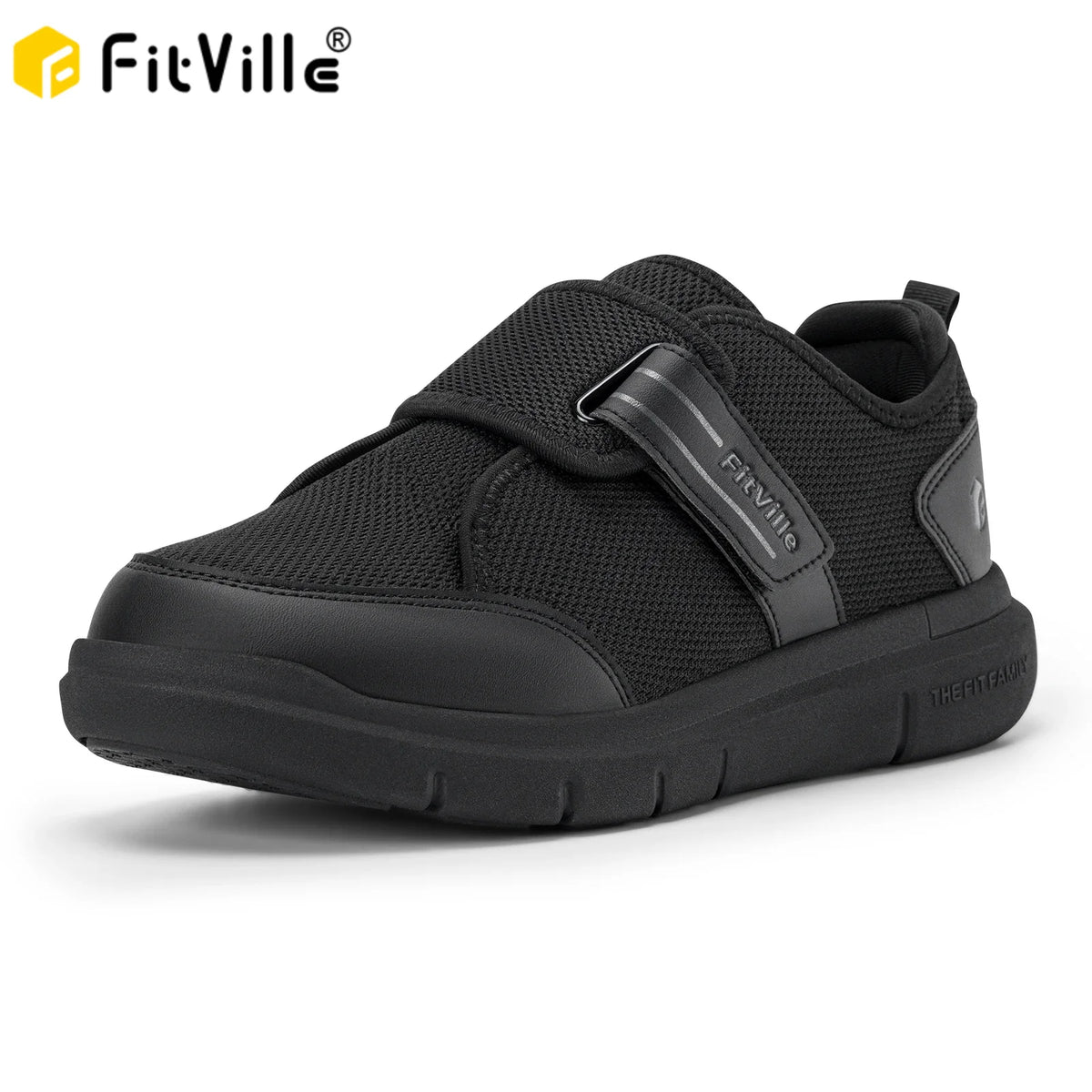FitVille Men'S Wide Diabetic Shoes 2E Adjustable Straps Orthopedic Comfort Non-Slip For Swollen Feet Senior Shoes Pain Relief