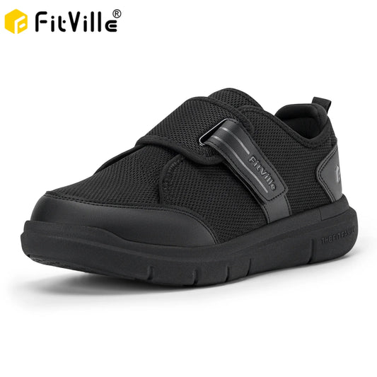 FitVille Men'S Wide Diabetic Shoes 2E Adjustable Straps Orthopedic Comfort Non-Slip For Swollen Feet Senior Shoes Pain Relief