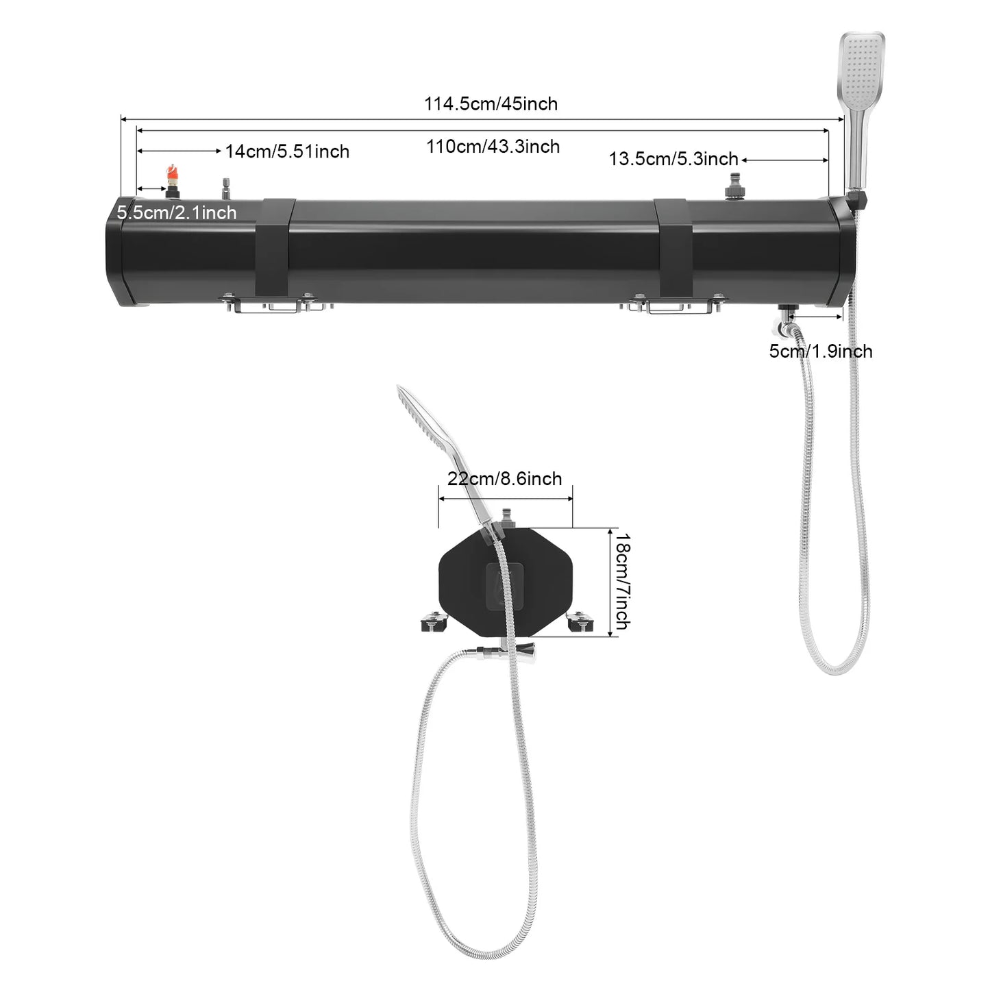 Camping Portable Water Tank Roof Rack Shower For Outdoor Water Supply