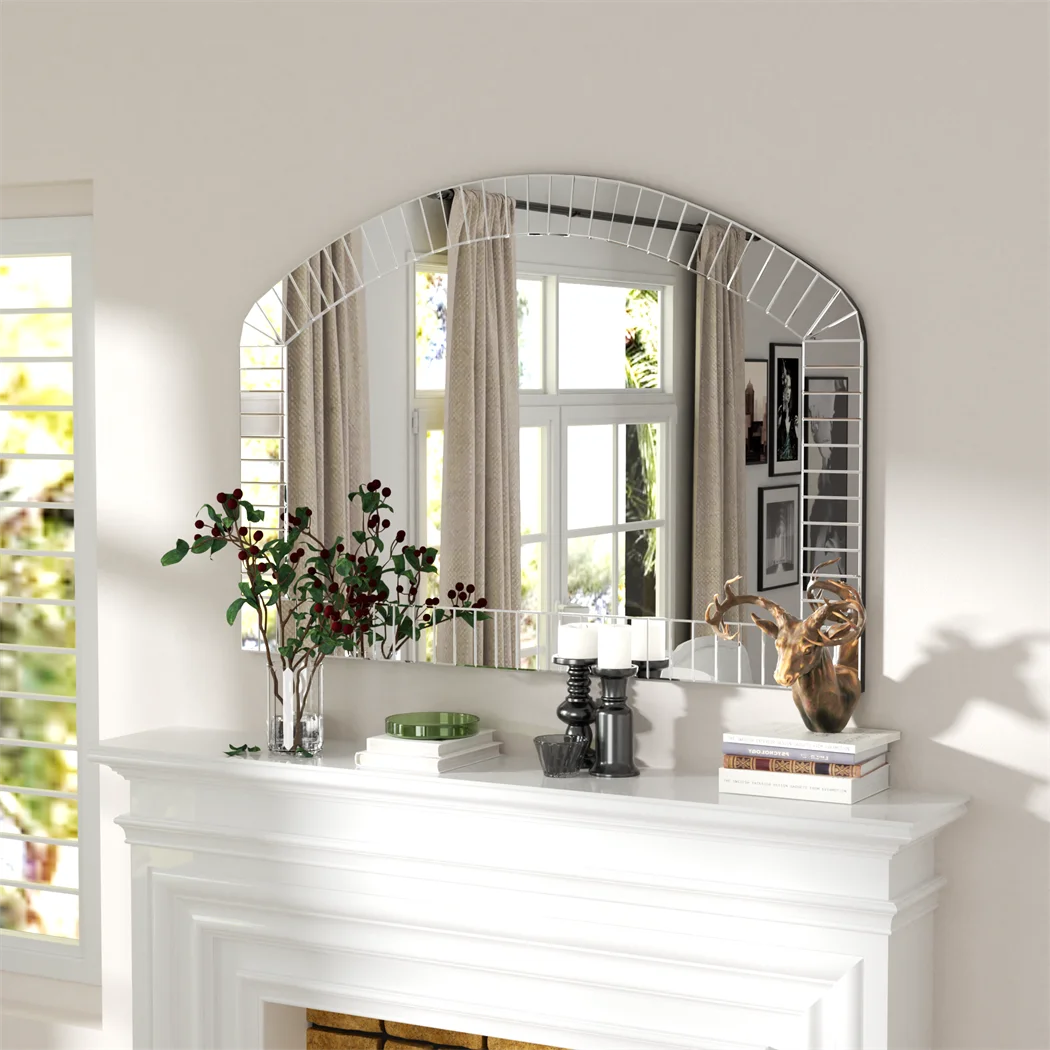 LUVODI Large Wall Mirror Beveled Glass Edge Grecian Venetian Style Home Decorative Full-Length Mirror