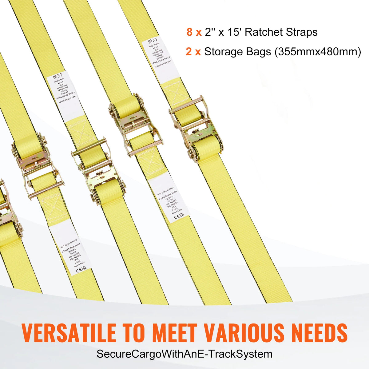 SucceBuy Heavy Duty E Track Ratchet Tie Down Cargo Straps