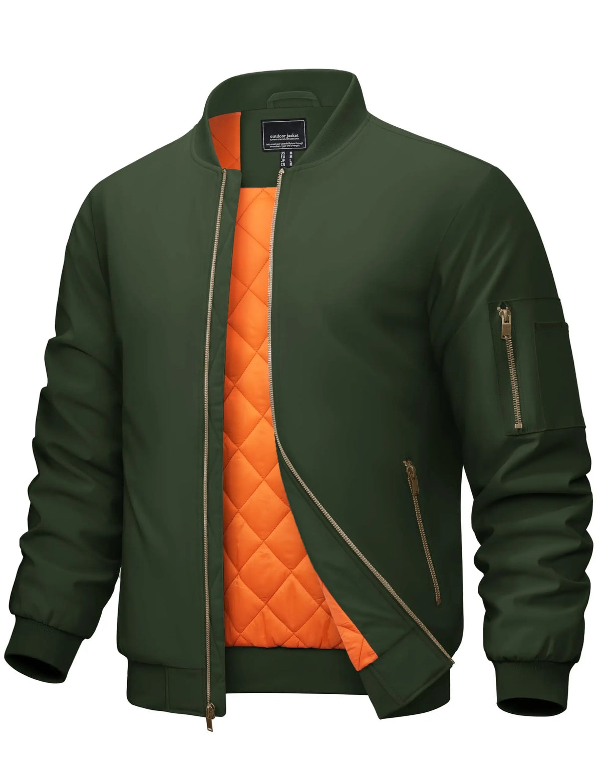 Cavva Men's Padded Windbreaker Jacket With Zipper Pockets For Travel