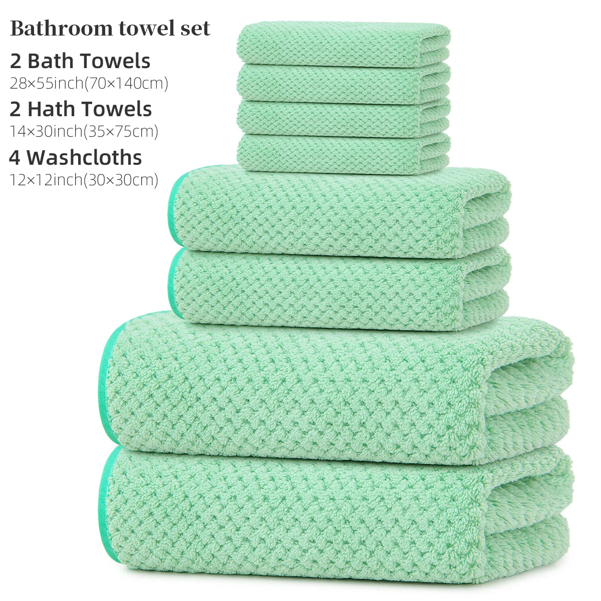 8-Piece Premium Towel Set, 2 Bath Towels + 2 Hand Towels + 4 Face Towels, Soft and Comfortable, Highly Absorbent, Machine Washable