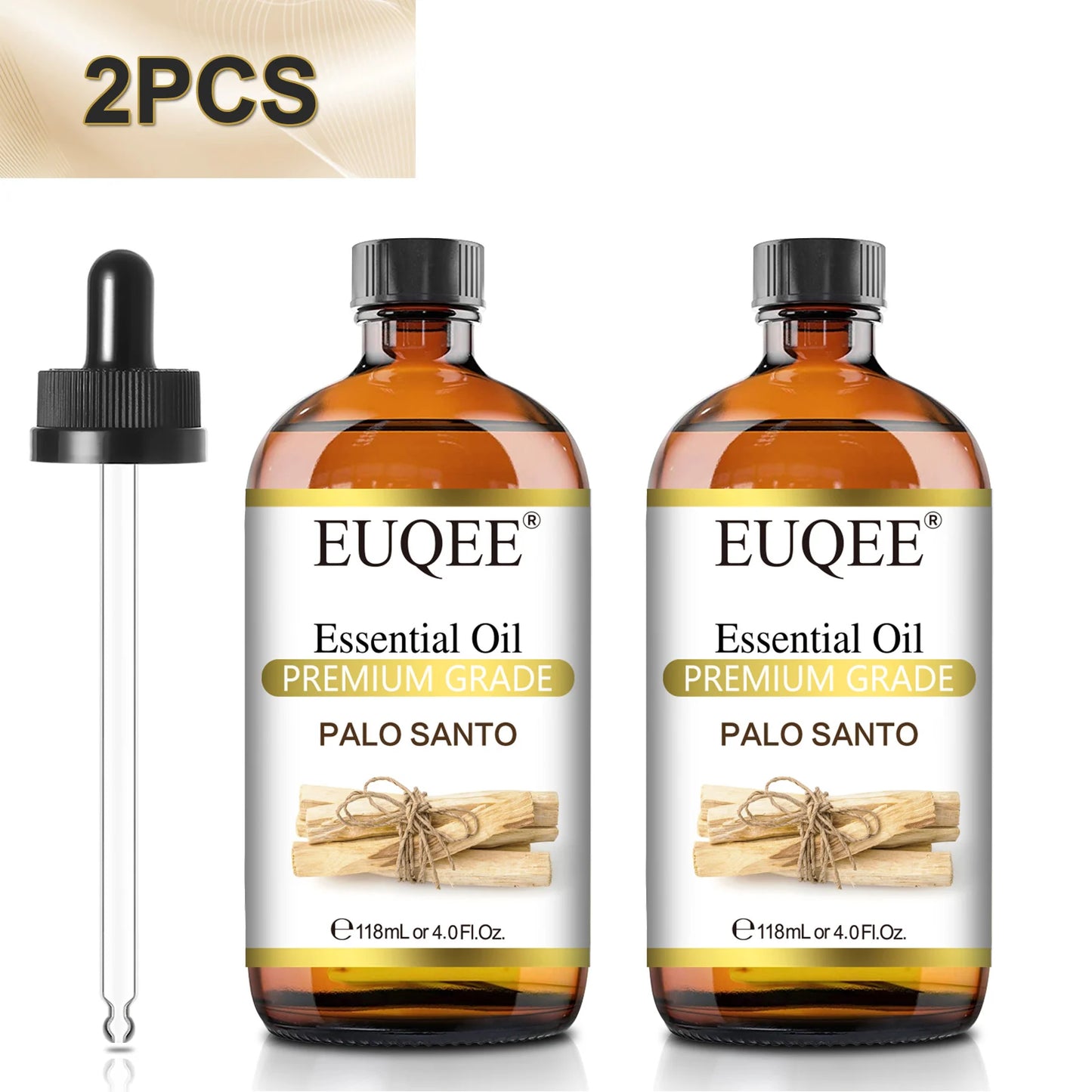EUQEE 2 Bottles Plant Essential Oil For Diffuser Aromatherapy 118ml Myrrh Lemon Verbena Spikenard Palo Santo Rose Jasmine Essential Oil 2pcs/set