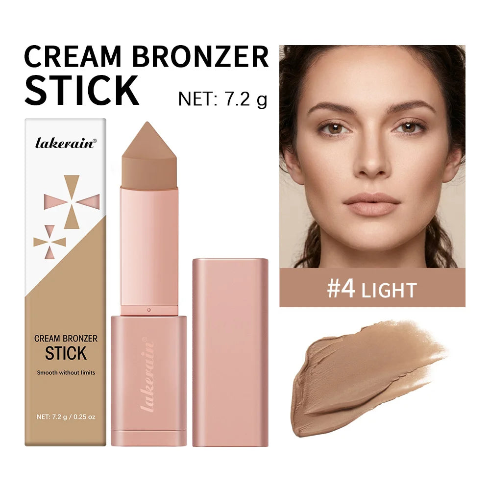 2Pcs Cream Bronzer Stick Smooth Blendable Face Contour Shading Stick Waterproof Long Lasting Natural Sun‑Kissed Bronzing Makeup For All Skin Tones