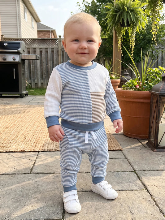 Baby Boy Fall Sleeve-Sweatshirt Toddler Baby Boy Fall Outfit Striped Boy Fall Boy-Fall-Outfit Outfit Striped Toddler Baby