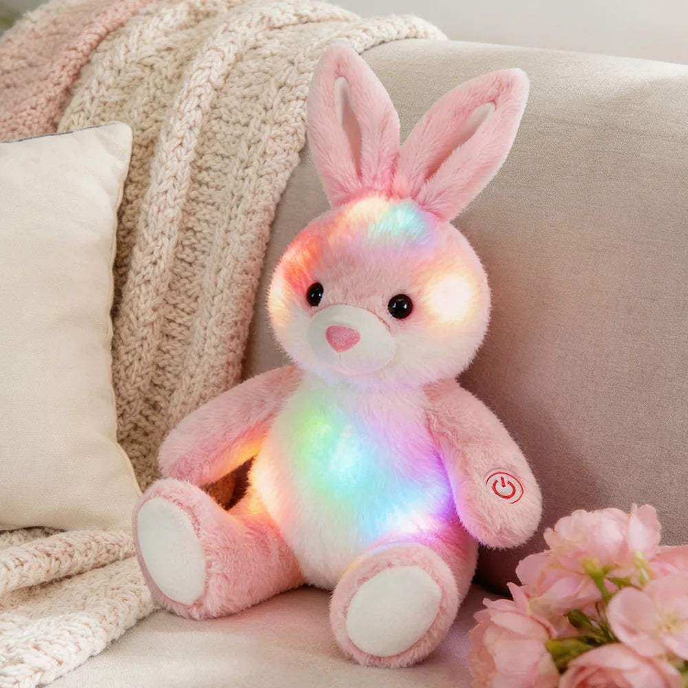 30cm Light up Rabbit Stuffed Animal Plush Toy Glowing Bunny Gift for Girls Boys Kids