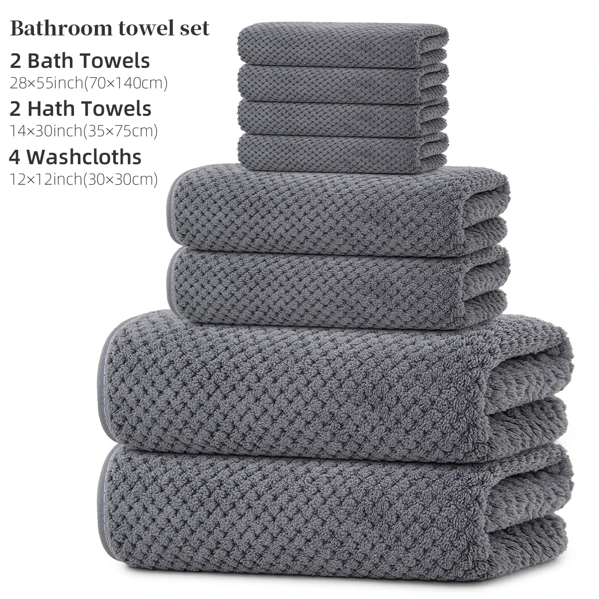 8-Piece Premium Towel Set, 2 Bath Towels + 2 Hand Towels + 4 Face Towels, Soft and Comfortable, Highly Absorbent, Machine Washable