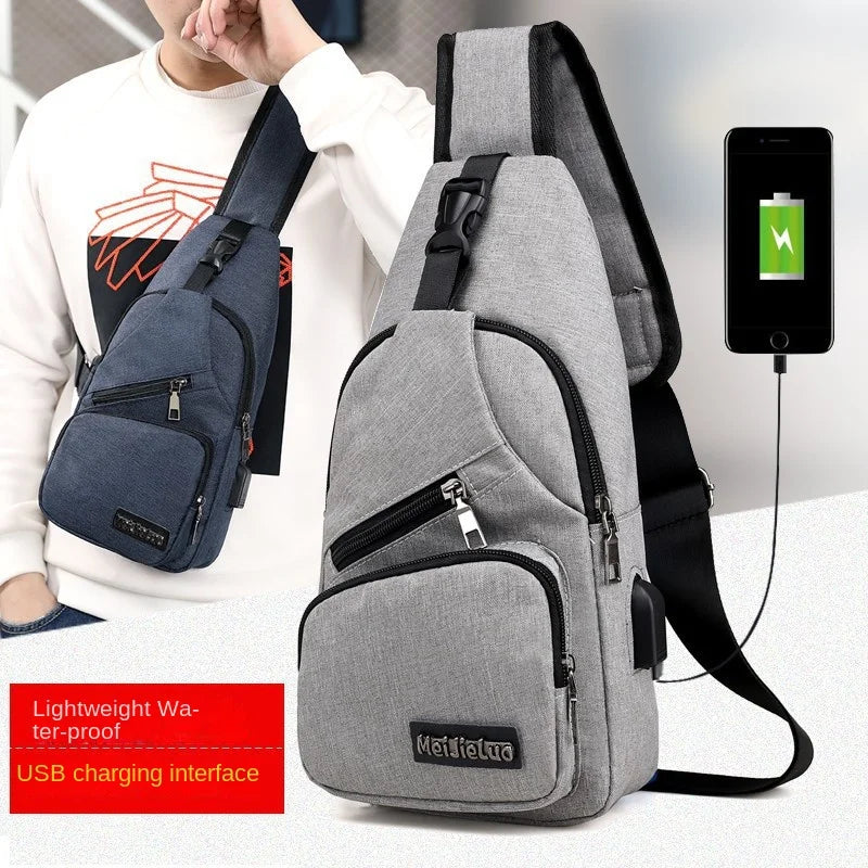 Men's Casual Crossbody Messenger Shoulder Bag With Phone Pocket