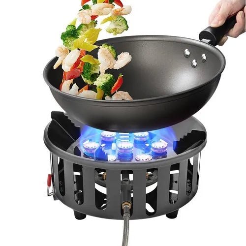 Portable Camping Stove With 3 Adapters 72000 BTU Windproof Electronic Ignition