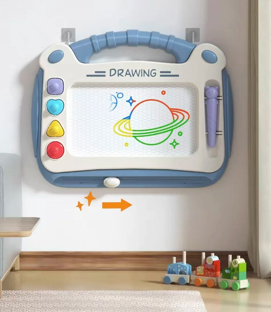 Toddler Magnetic Drawing Table Board, Erasable Kids Graffiti Writing Sketch Pad with Stamps & Pen, Portable Educational Drawing Toy, Perfect Children Holiday Birthday Gift