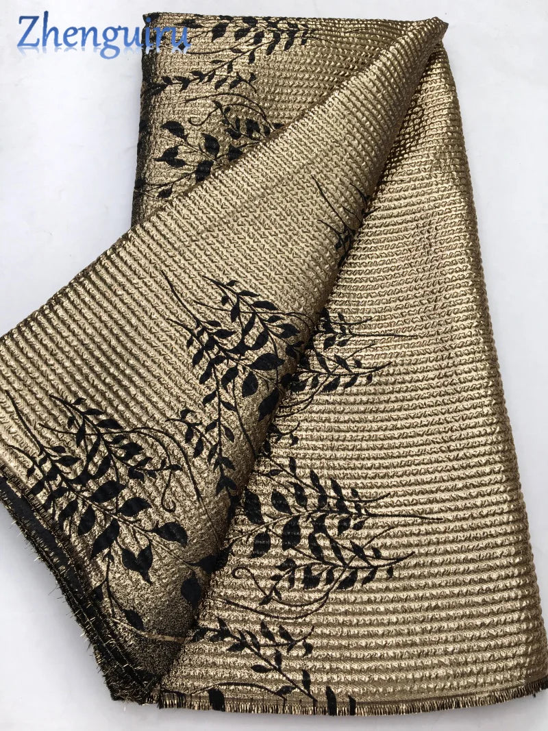 High Quality Nigerian Damask Brocade Lace Fabric For Bride