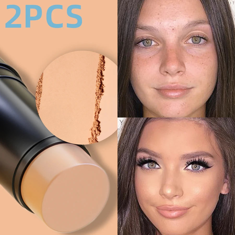 2pcs Face Foudation Concealer Stick Long Lasting Dark Circles Corrector Contour Concearler Pen Korean Makeup for Women Face Cosmetic