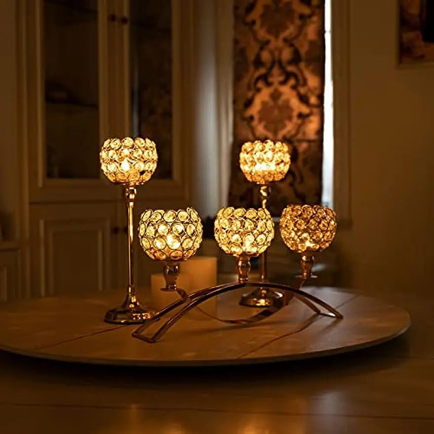 VINCIGANT Metal Tealight Candle Holder Candelabra For Table Centerpieces