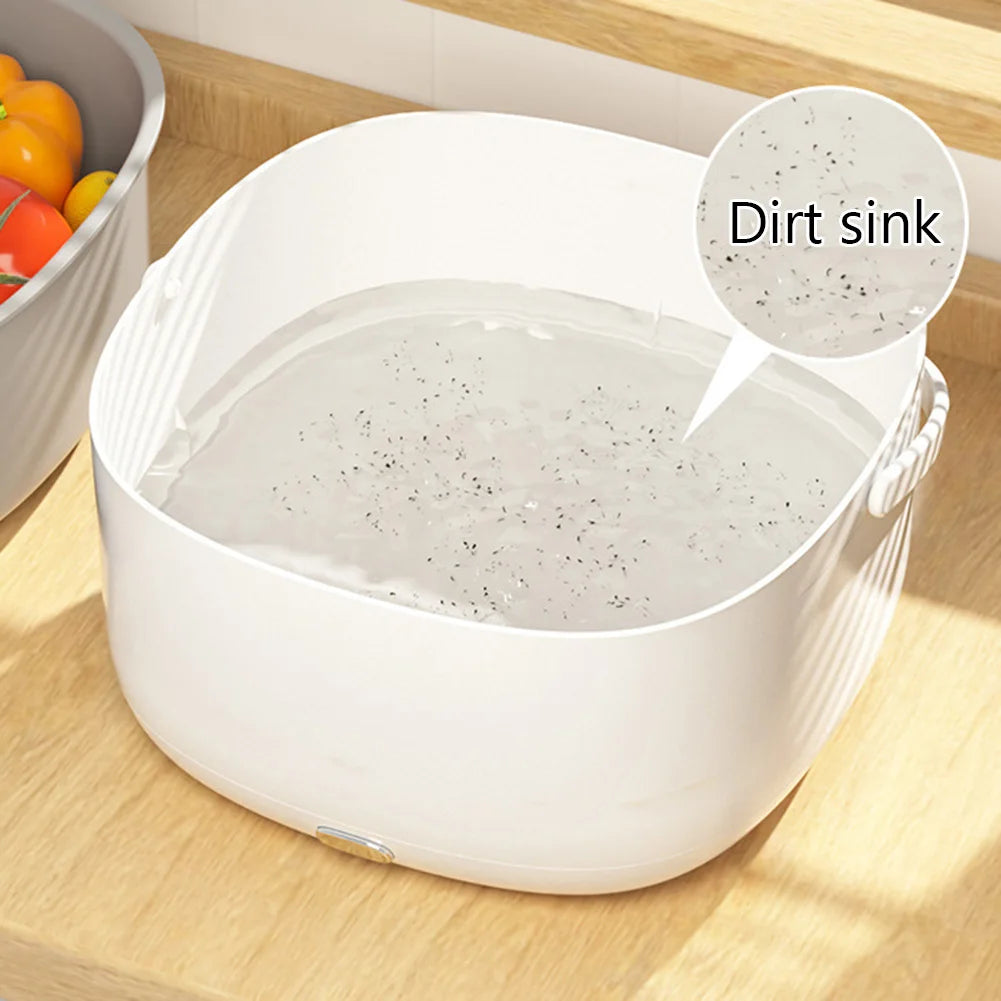Ultrasound Vegetable Washing Machine with Handle Food Grains Purifie Basket Wireless Kitchen Gadgets for Tableware Bottles