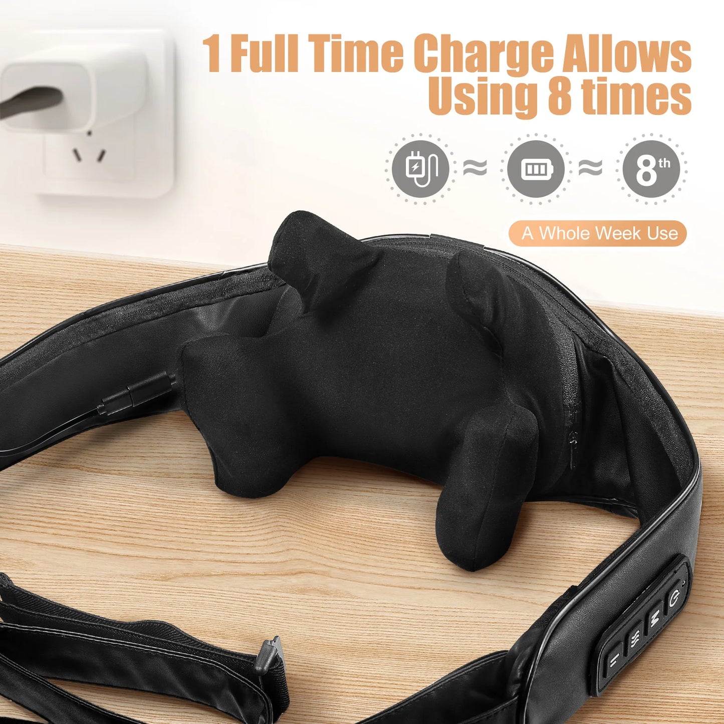 MASGRE Shiatsu Back Neck Massager With Heat 3D Kneading Pillow