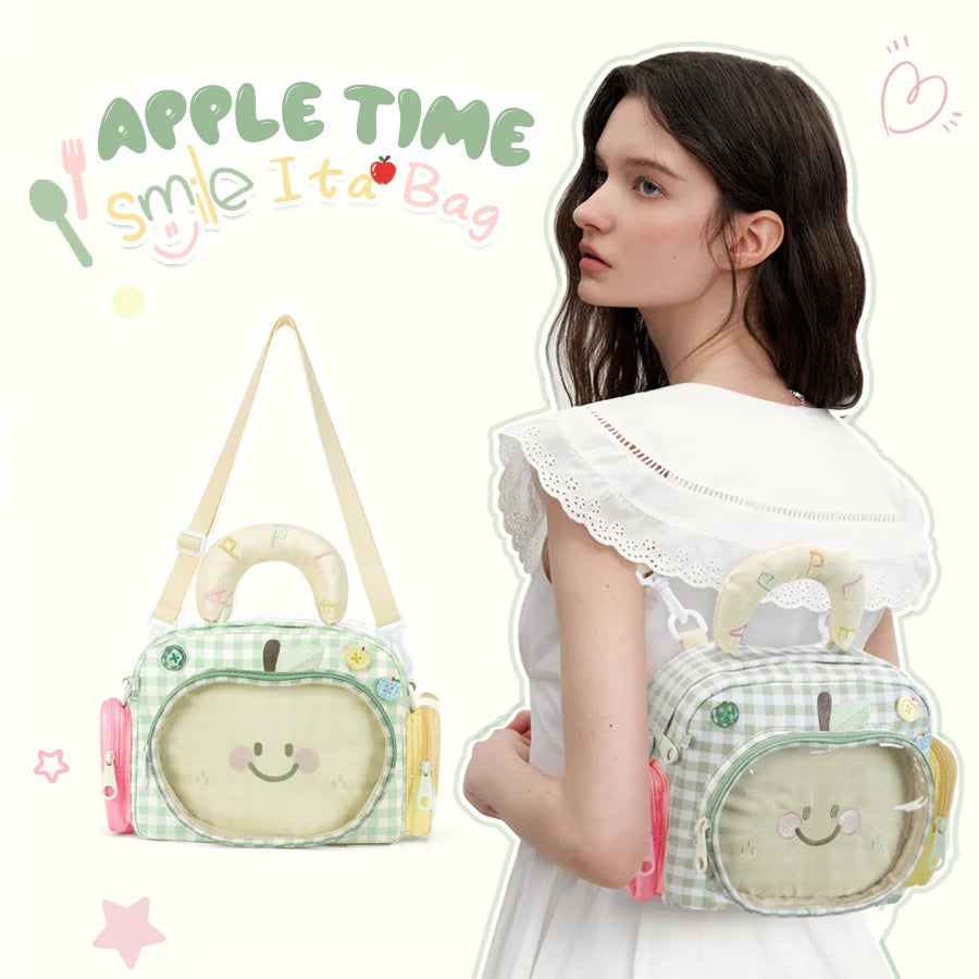 Kabaqoo Cute Apple Ita Bag Women Crossbody PU Leather