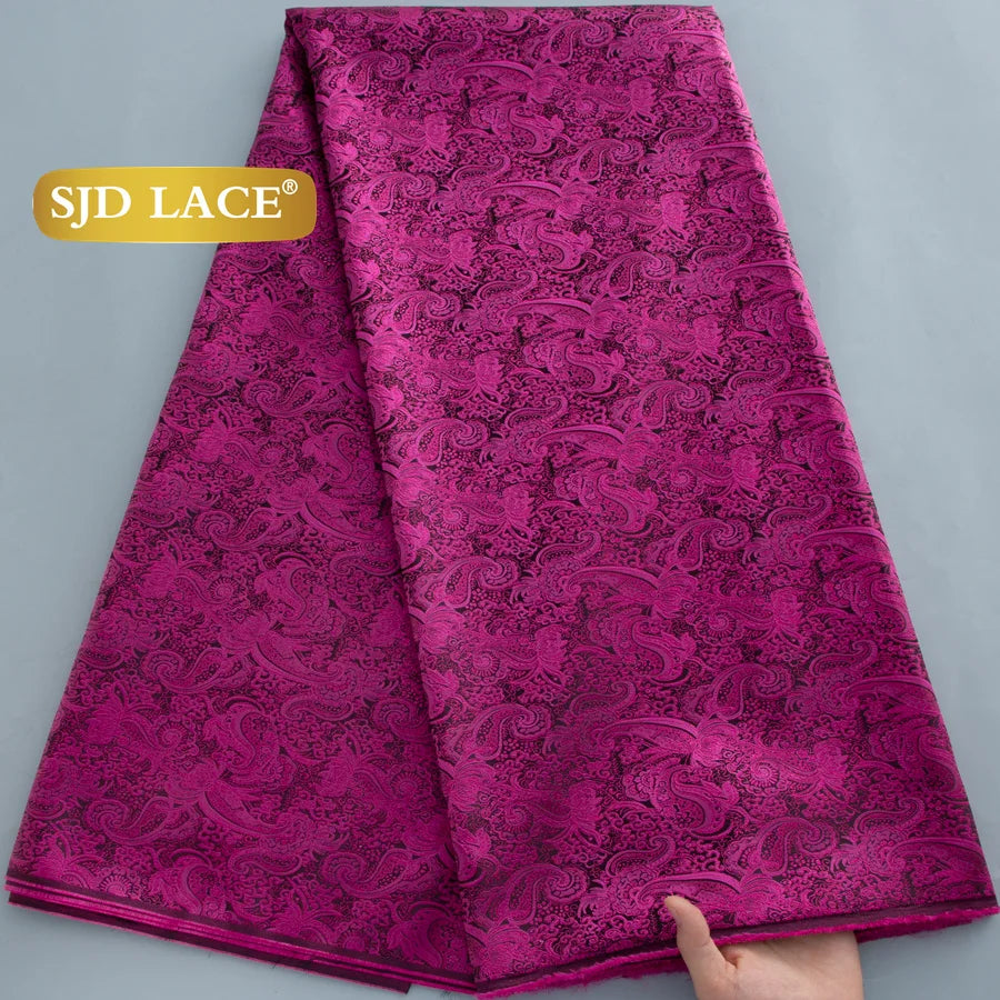 Nigerian Brocade Lace Damask Fabrics African Jacquard For Women Dresses