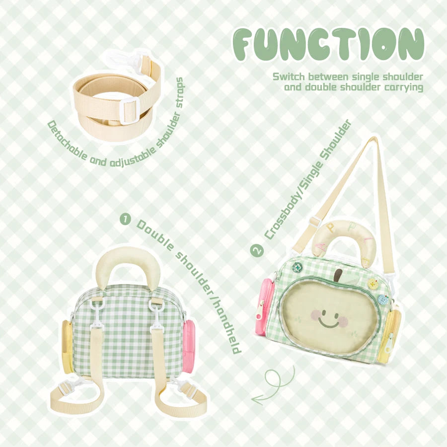 Kabaqoo Cute Apple Ita Bag Women Crossbody PU Leather