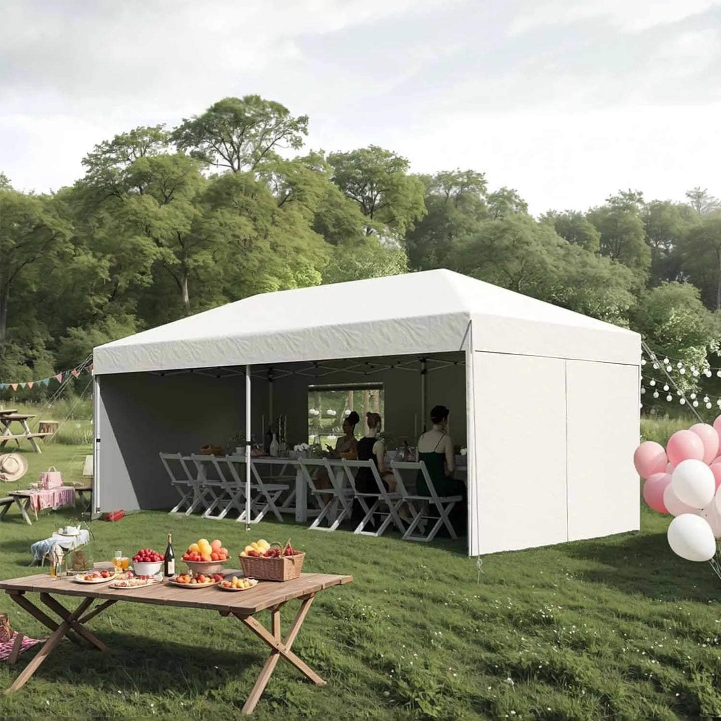 Pop Up Canopy Tent With Sidewalls 210D Oxford Fabric