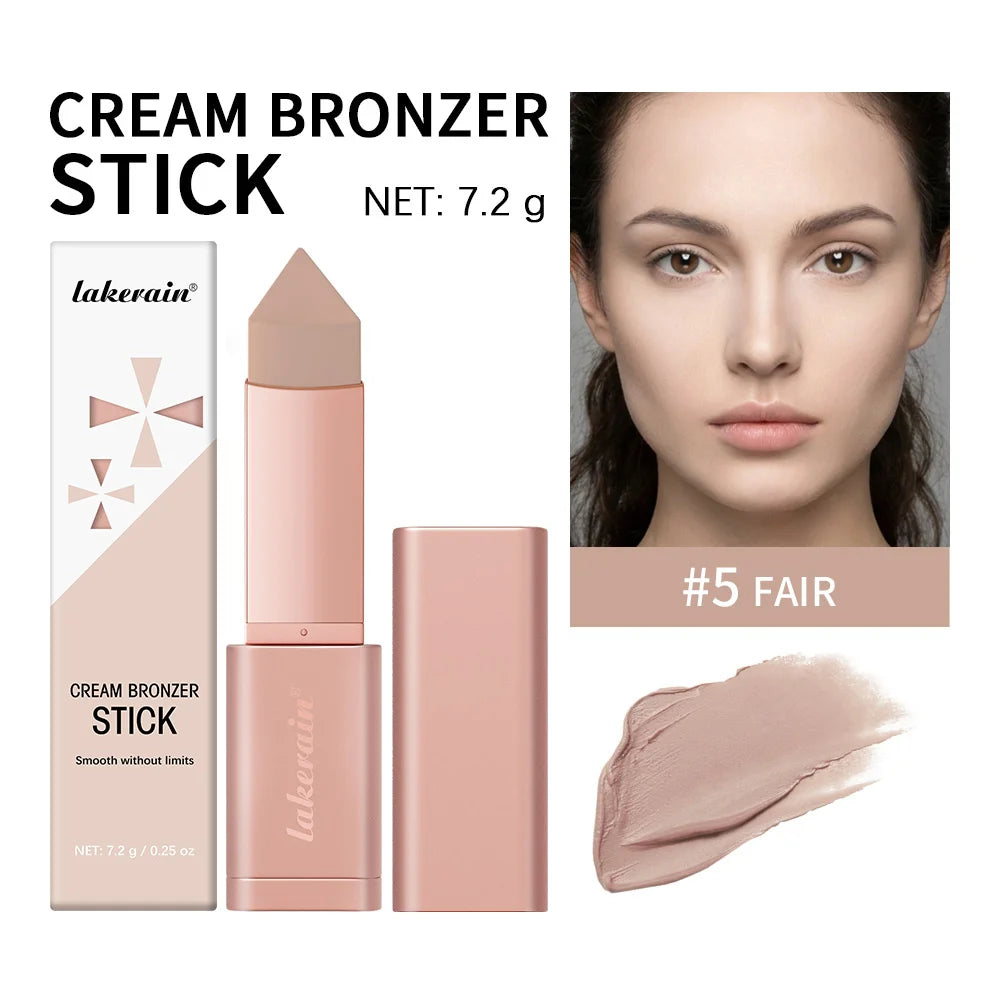2Pcs Cream Bronzer Stick Smooth Blendable Face Contour Shading Stick Waterproof Long Lasting Natural Sun‑Kissed Bronzing Makeup For All Skin Tones