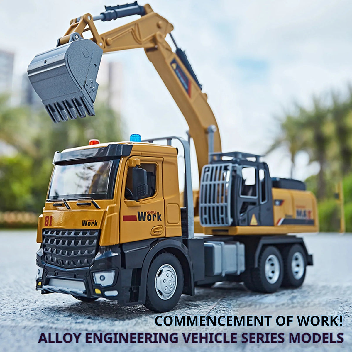 Diecast Metal Excavator Truck With Sound And Light Effects