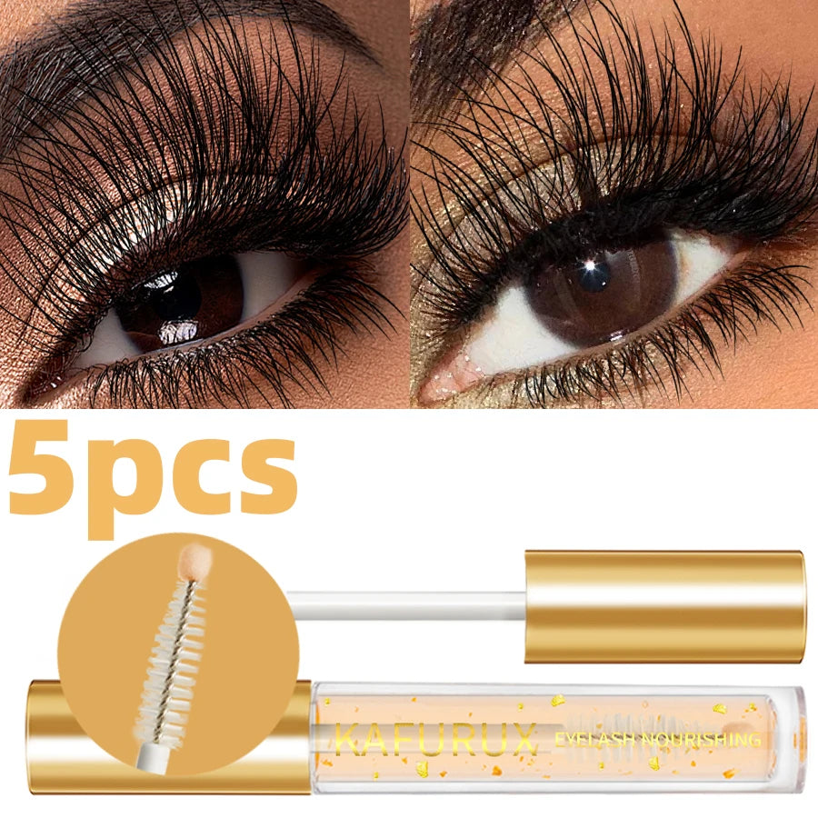 5pcs Nourishing Eyelash and Eyebrow Enhancer Serum Transparent Natural Ingredients for Longer Fuller Thicker Eyebrows Eyelash Korean Makeup Eye Cosmetic for Women Gifts Eye Tools Beauty